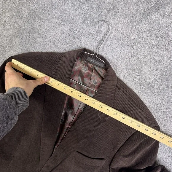 Lauren Ralph Lauren Blazer Mens 46L Corduroy Sport Jacket Brown Paisley Lined